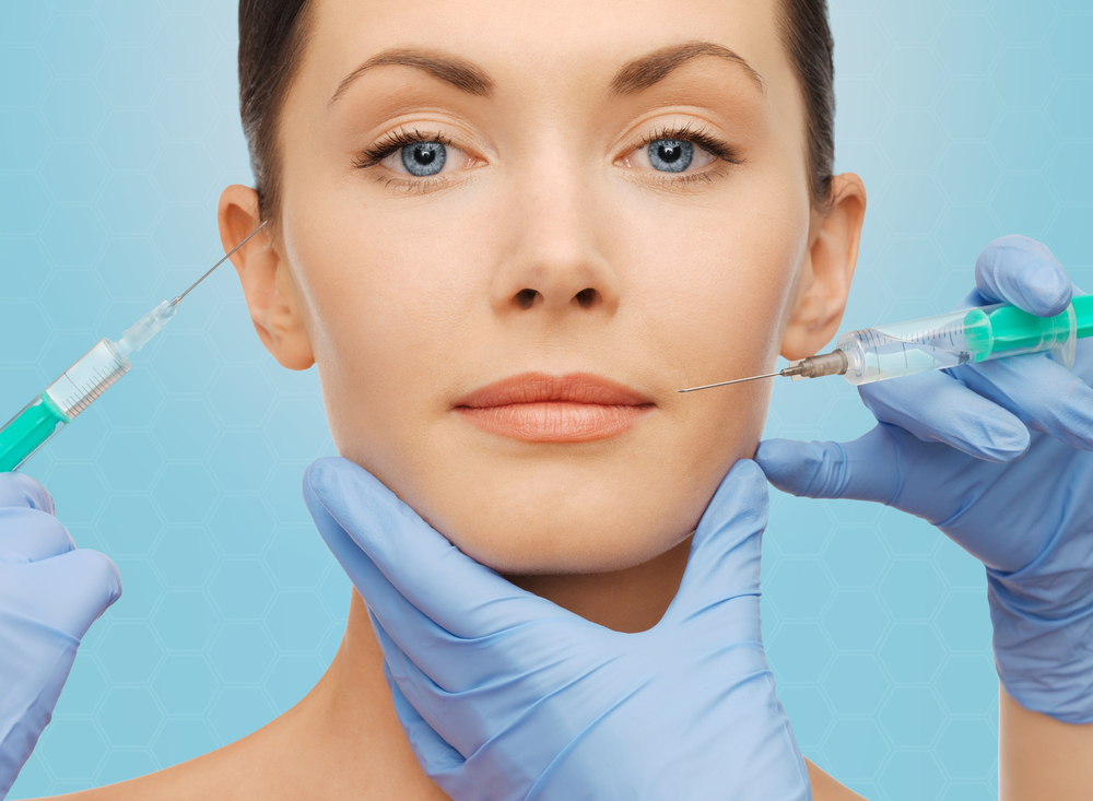 Woman Receiving Facial Injections  